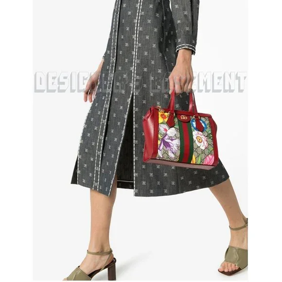 GUCCI Leather Ophidia GG Marmont Supreme Flora Convertible Bag - Picture 6 of 8